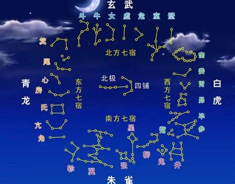 七十二星宿|二十八宿:星宿介紹,四象釋名,東方七宿,西方七宿,北方。